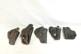 Five small leather holsters