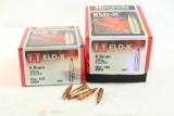 One full and one partial box of Hornady 6.5 MM 143gr ELD-X, 127 count total