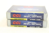 Two boxes of CCI 38 SPL/357 shotshells #9 shot. Count 20.