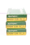 Three boxes of Remington 12 ga #4 Buck. Count 15.