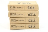 Four boxes of USA 223 Rem 55 gr FMJ. Count 80.