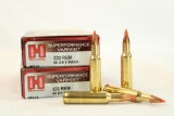Two boxes of Hornady Varmint 222 Rem 50 gr V-Max. Count 40.