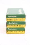Three boxes of Remington 12 ga #4 Buck. Count 15.