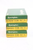 Three boxes of Remington 12 ga #4 Buck. Count 15.