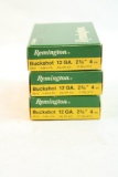 Three boxes of Remington 12 ga #4 Buck. Count 15.