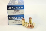Two boxes of MagTech 40 S&W 180 gr FMJ-FN. Count 100.