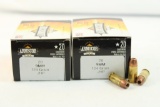 Two boxes of Armscor 9mm 124 gr JHP. Count 40.