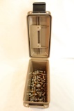 One brown plastic ammo box of 45 ACP JHP. Count 200.