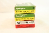 Three boxes of 12 ga 00 buck. One Federal, and two Remington. Count 14.