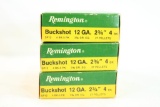 Three boxes of Remington 12 ga #4 Buck. Count 15.
