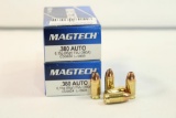 Two boxes of MagTech 380 auto 95 gr JHP. Count 100.