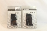 Two CZ 10 round magazines in packages. One for 22 WMR and one for 17 HMR.