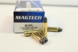 One box of MagTech 38 Spl 158 gr LRN. Count 50.