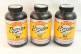 Three bottles of Hodgdon RS Pyrodex. Will not ship, pick-up only.