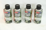 Three cans of AMSoil firearms cleaner.