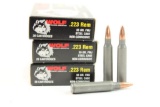 Three boxes of Wolf 223 Rem 55 gr FMJ. Count 60.