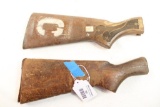 Two wood buttstocks, one for Ithaca Model 37