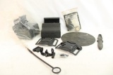 Two Blackhawk CQC holster belt loop platforms, two E&L Manufacturing molded plastic brass catchers