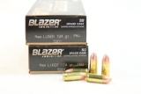Two boxes of CCI Blazer 9mm 124 gr FMJ. Count 100.