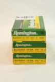 Three boxes of Remington 12 ga. One 00 Bk and two #4 bk. Count 15.
