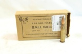 One box of Valcartier 7.62 Nato/.308 ammo, 20 count total
