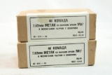 Two boxes of Yugoslavian 7.62X39MM 12 gr FMJ with flat base, 80 count total