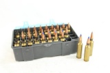 Plastic ammo box of 270 WSM, 23 loaded and 17 fired brass