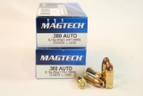 Two boxes of MagTech 380 auto 95 gr JHP. Count 100.