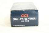 Box of CCI 500 small pistol primers, 1000 count
