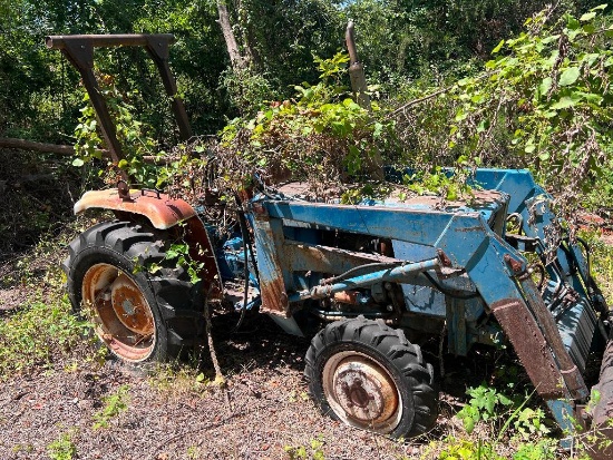 Tractor with loader & Brush Hog (Unknown Condition) Sold as is buyer must schedule a pickup time &