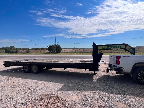 2016 Gator Flatbed 7k axles 20'+5' with mega ramps. (Title in office)