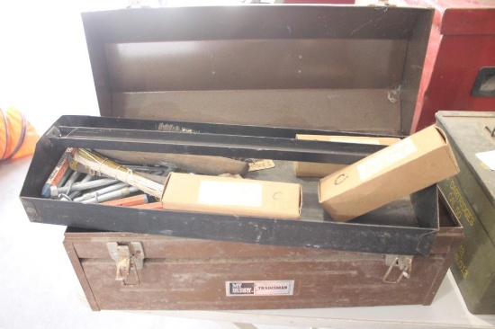 Metal tool box with .27 caliber strip loads for power tools compatible with Hilti DX-350 and DX-451
