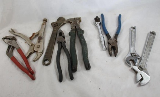 Box of miscellaneous pliers and tools