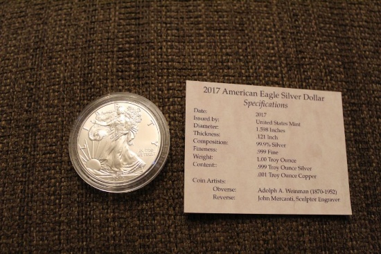 2018 1 oz American Eagle silver dollar coin