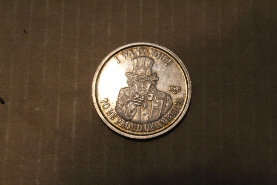1988 Uncle Sam 1 troy oz fine silver dollar coin