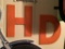 WOODEN LETTERS “H” AND “D” AND WOODEN SIGN