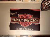 HARLEY DAVIDSON POSTER AND MILLER LIGHT FLAG