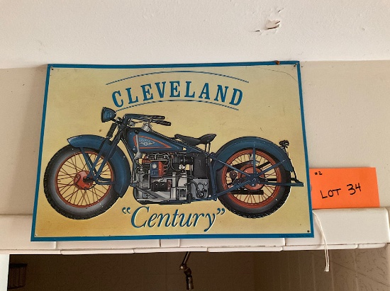 CLEVELAND CENTURY TIN SIGN