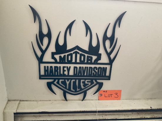 HARLEY DAVIDSON CNC BLACK METAL SIGN