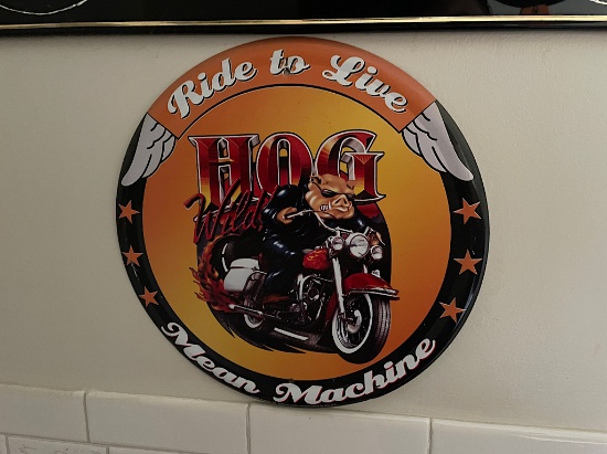 HOG WILD TIN SIGN