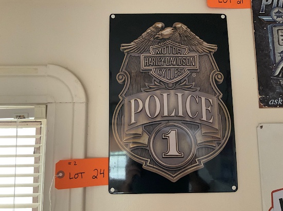 HARLEY DAVIDSON POLICE TIN SIGN