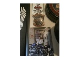 HARLEY DAVIDSON METAL SIGNS AND CLOCK