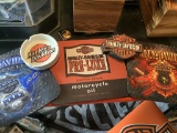 HARLEY DAVIDSON MOUSE PADS,COASTERS, AND ASH TRAY