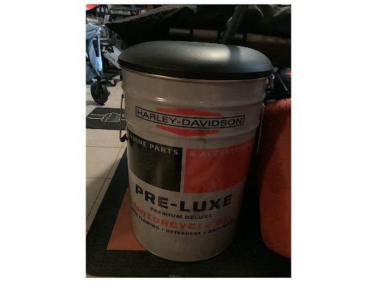 HARLEY DAVIDSON PRE-LUXE OIL CAN BUCKET STOOL