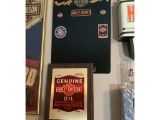WALL OIL PLAQUE AND HARLEY DAVIDSON MAGNET BOARD