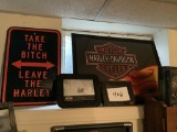 HARLEY DAVIDSON METAL SIGNS AND PICTURE FRAMES