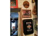 HARLEY DAVIDSON FIRST AID KIT AND WOODEN WALL ART