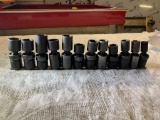 ASSORTED SNAP-ON, MATCO 1/2” DRIVE IMPACT SWIVEL SOCKETS