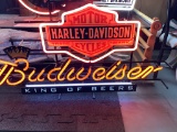 HARLEY DAVIDSON BUDWISER KING OF BEERS WORKING NEON