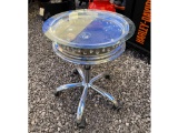 HARLEY DAVIDSON GLASS TOP SIDE TABLE